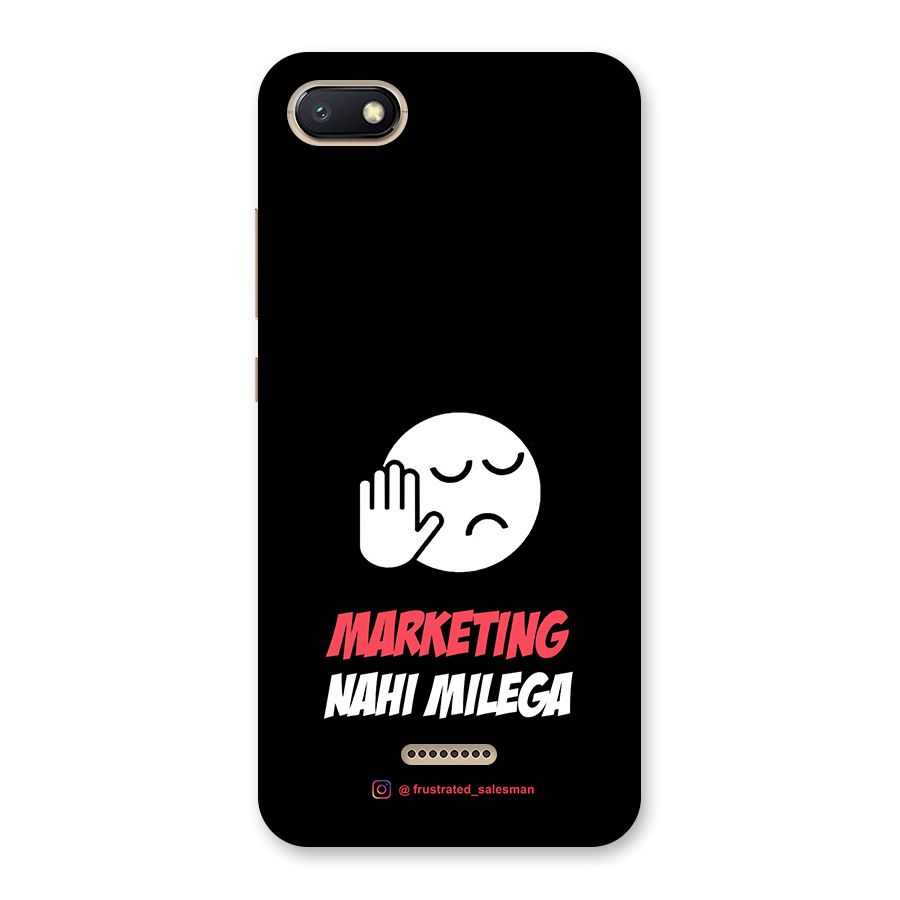 Marketing Nahi Milega Black Back Case for Redmi 6A