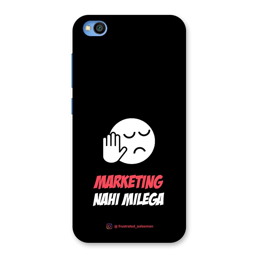 Marketing Nahi Milega Black Back Case for Redmi Go