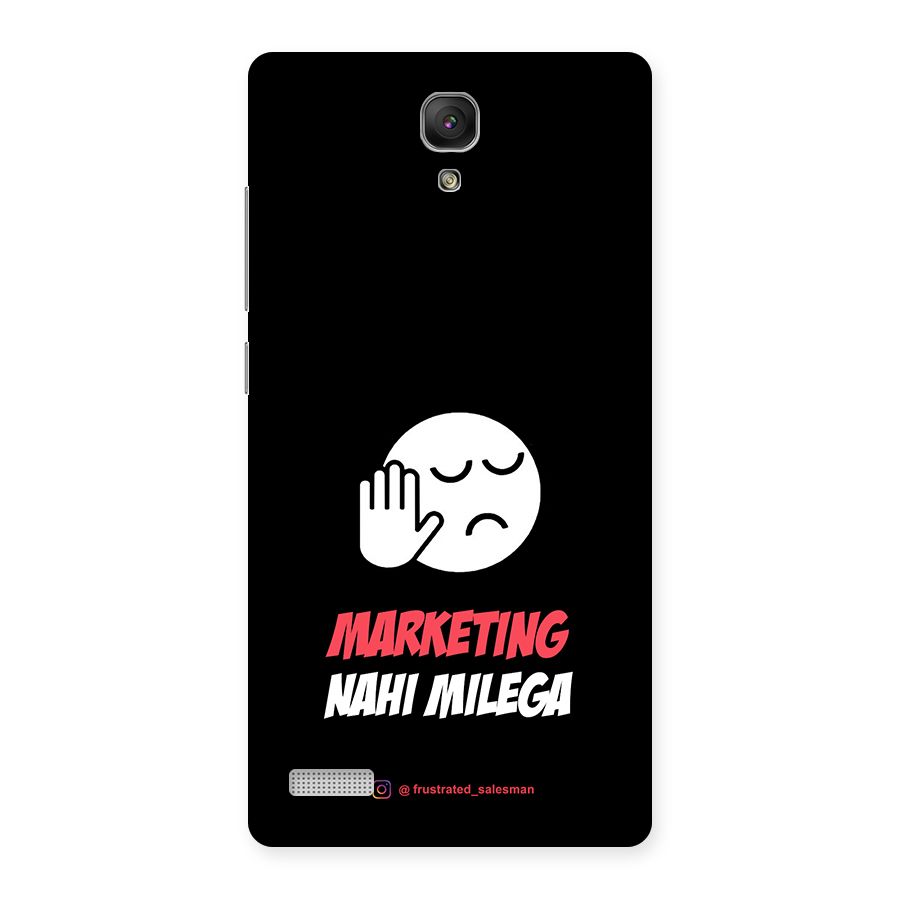 Marketing Nahi Milega Black Back Case for Redmi Note