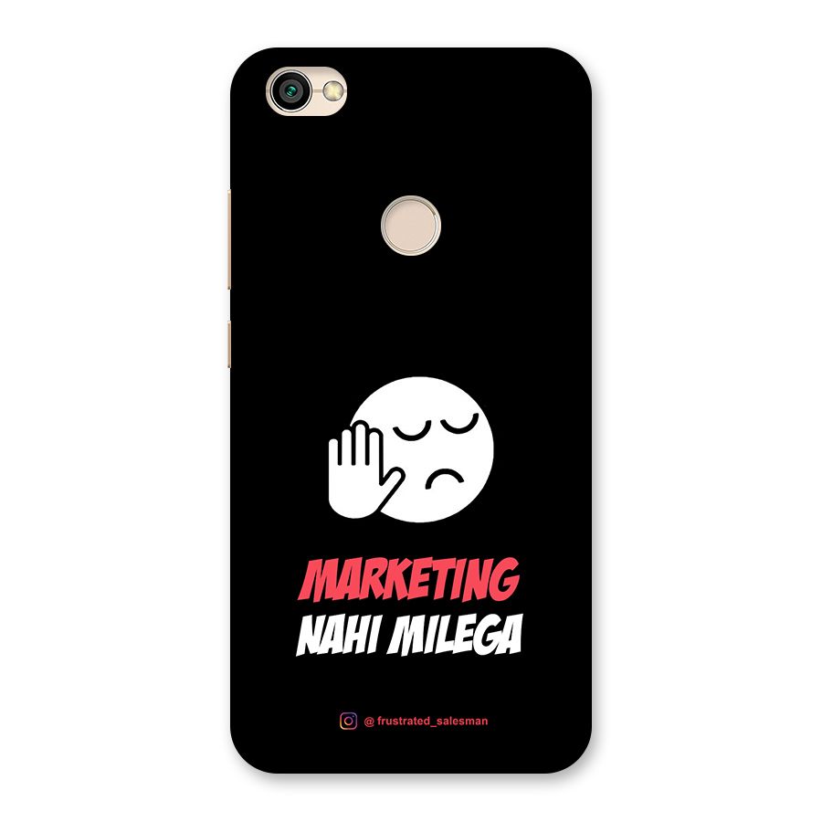 Marketing Nahi Milega Black Back Case for Redmi Y1 2017