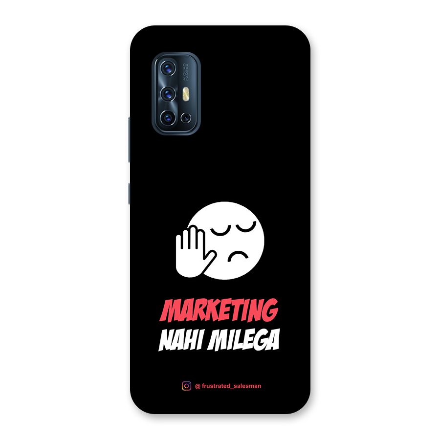 Marketing Nahi Milega Black Back Case for Vivo V17