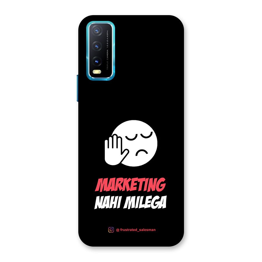 Marketing Nahi Milega Black Back Case for Vivo Y20A