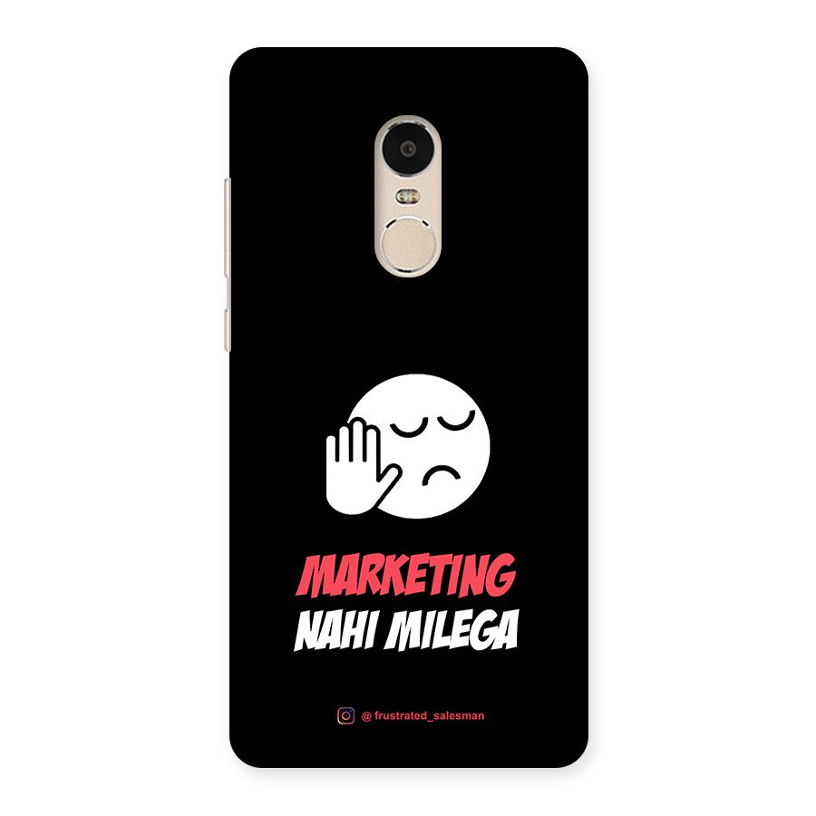 Marketing Nahi Milega Black Back Case for Xiaomi Redmi Note 4