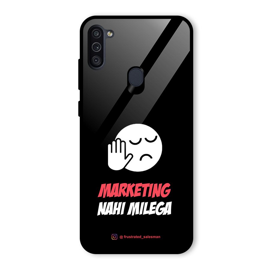 Marketing Nahi Milega Black Glass Back Case for Galaxy M11