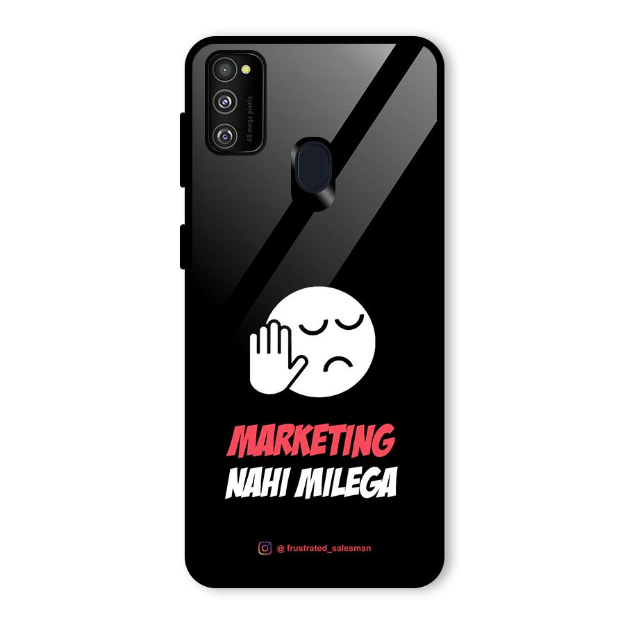 Marketing Nahi Milega Black Glass Back Case for Galaxy M30s