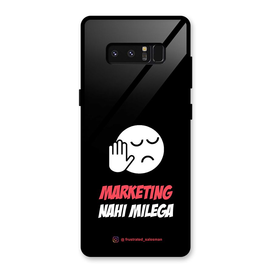 Marketing Nahi Milega Black Glass Back Case for Galaxy Note 8