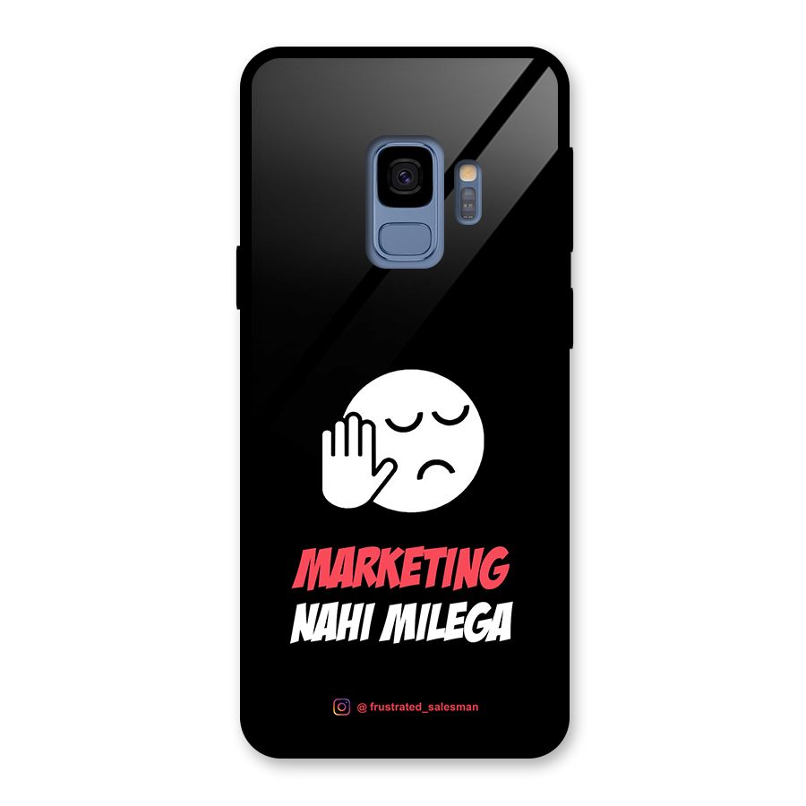 Marketing Nahi Milega Black Glass Back Case for Galaxy S9