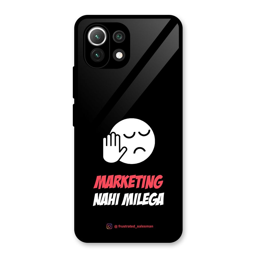 Marketing Nahi Milega Black Glass Back Case for Mi 11 Lite NE 5G