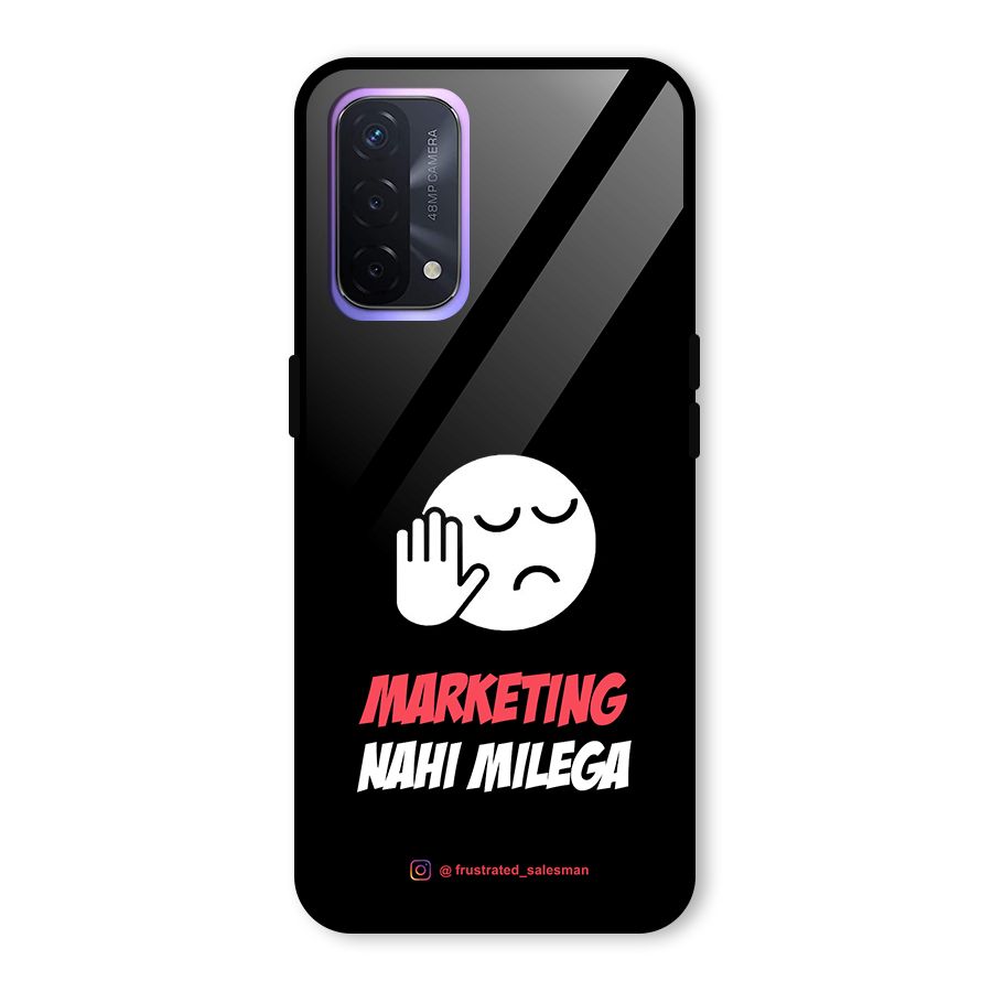 Marketing Nahi Milega Black Glass Back Case for Oppo A74 5G