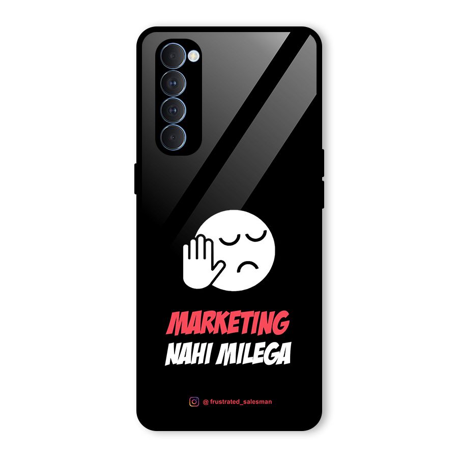 Marketing Nahi Milega Black Glass Back Case for Oppo Reno4 Pro