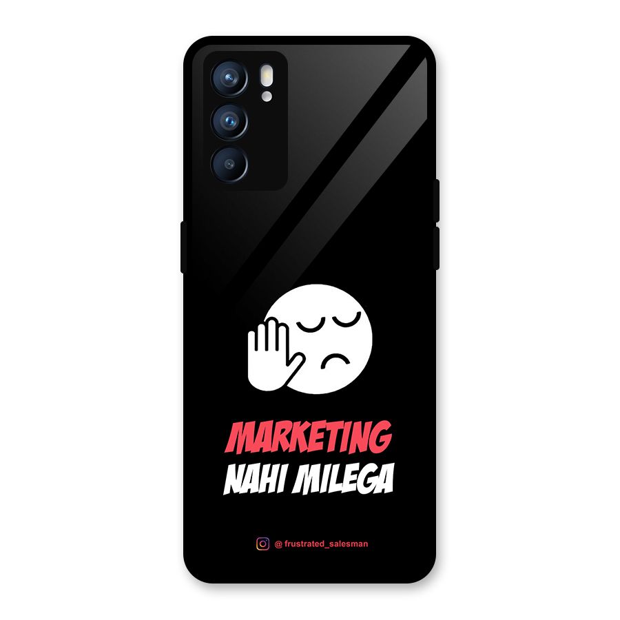 Marketing Nahi Milega Black Glass Back Case for Oppo Reno6 5G