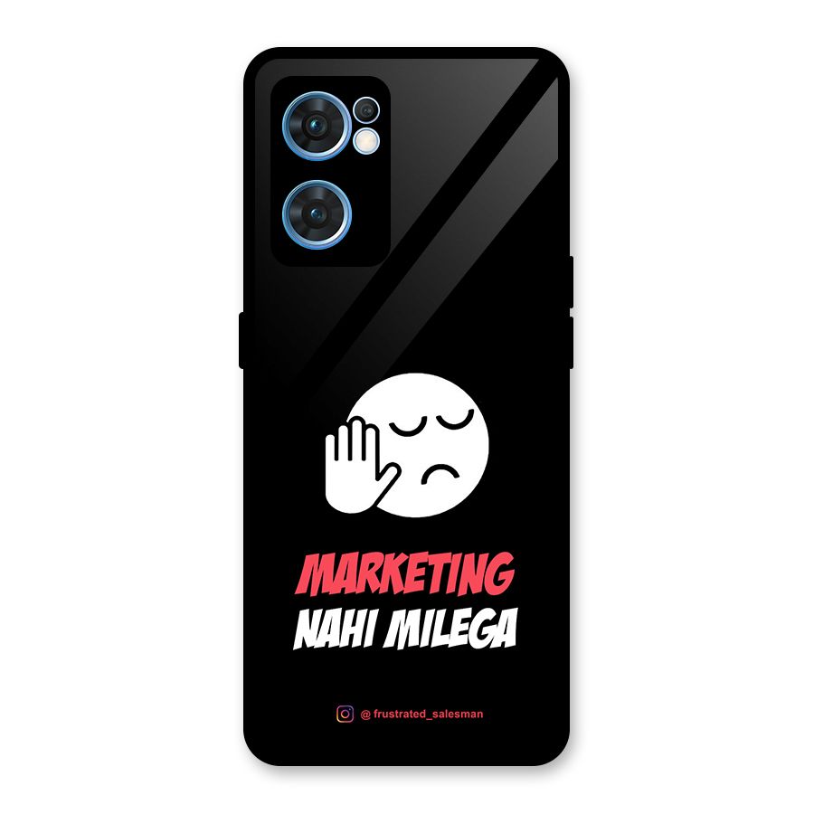 Marketing Nahi Milega Black Glass Back Case for Oppo Reno7 5G