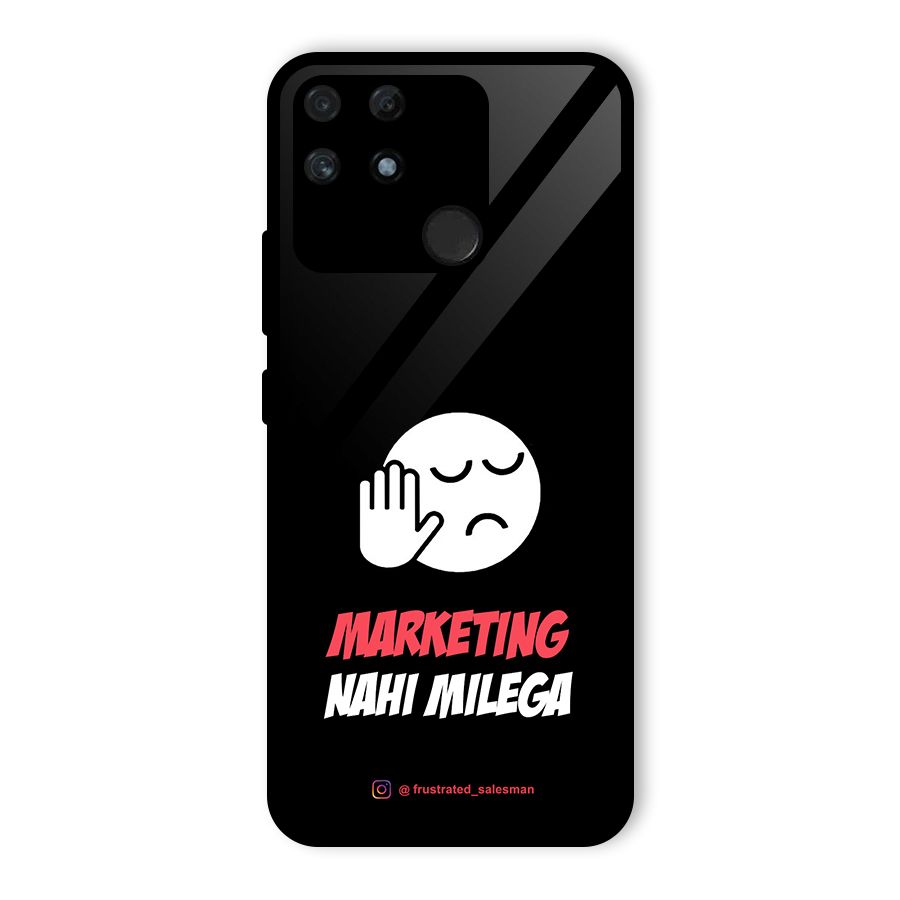 Marketing Nahi Milega Black Glass Back Case for Realme Narzo 50A