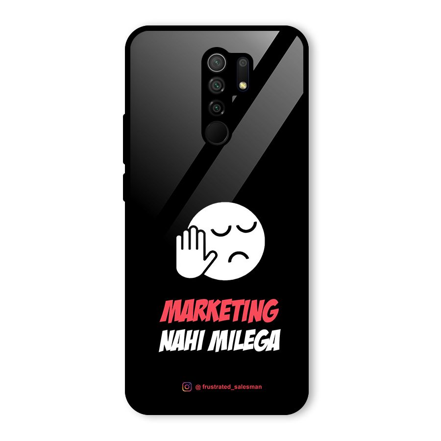 Marketing Nahi Milega Black Glass Back Case for Redmi 9 Prime