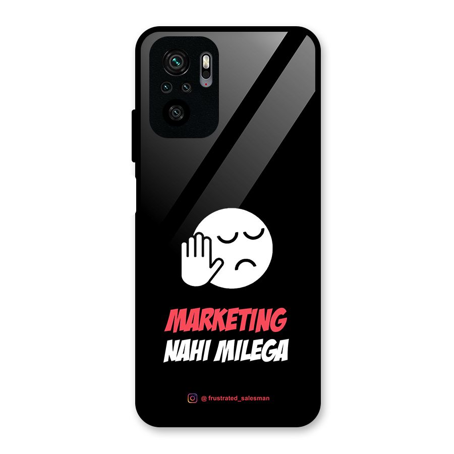 Marketing Nahi Milega Black Glass Back Case for Redmi Note 10S