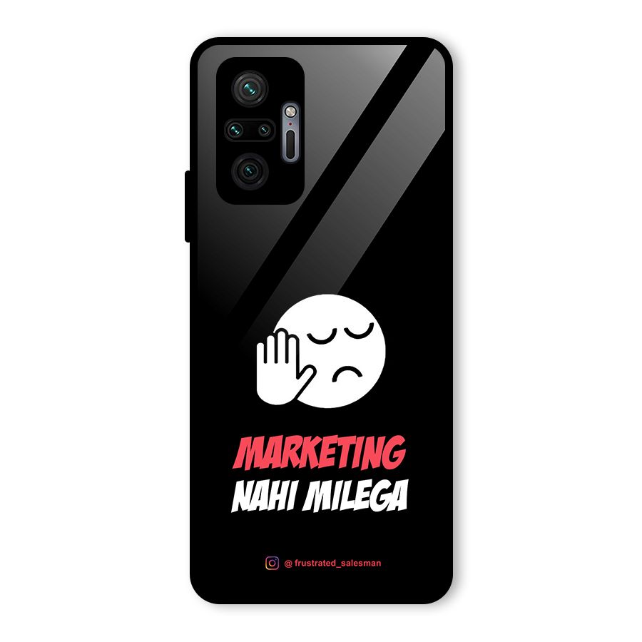 Marketing Nahi Milega Black Glass Back Case for Redmi Note 10 Pro Max