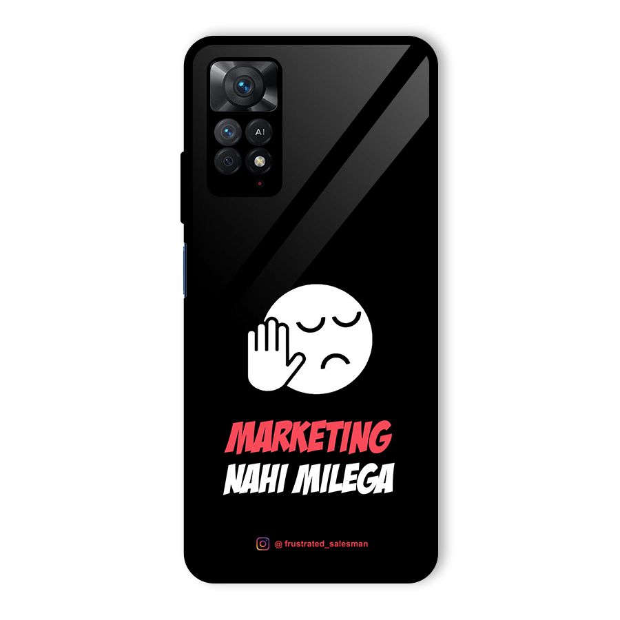 Marketing Nahi Milega Black Glass Back Case for Redmi Note 11 Pro Plus 5G