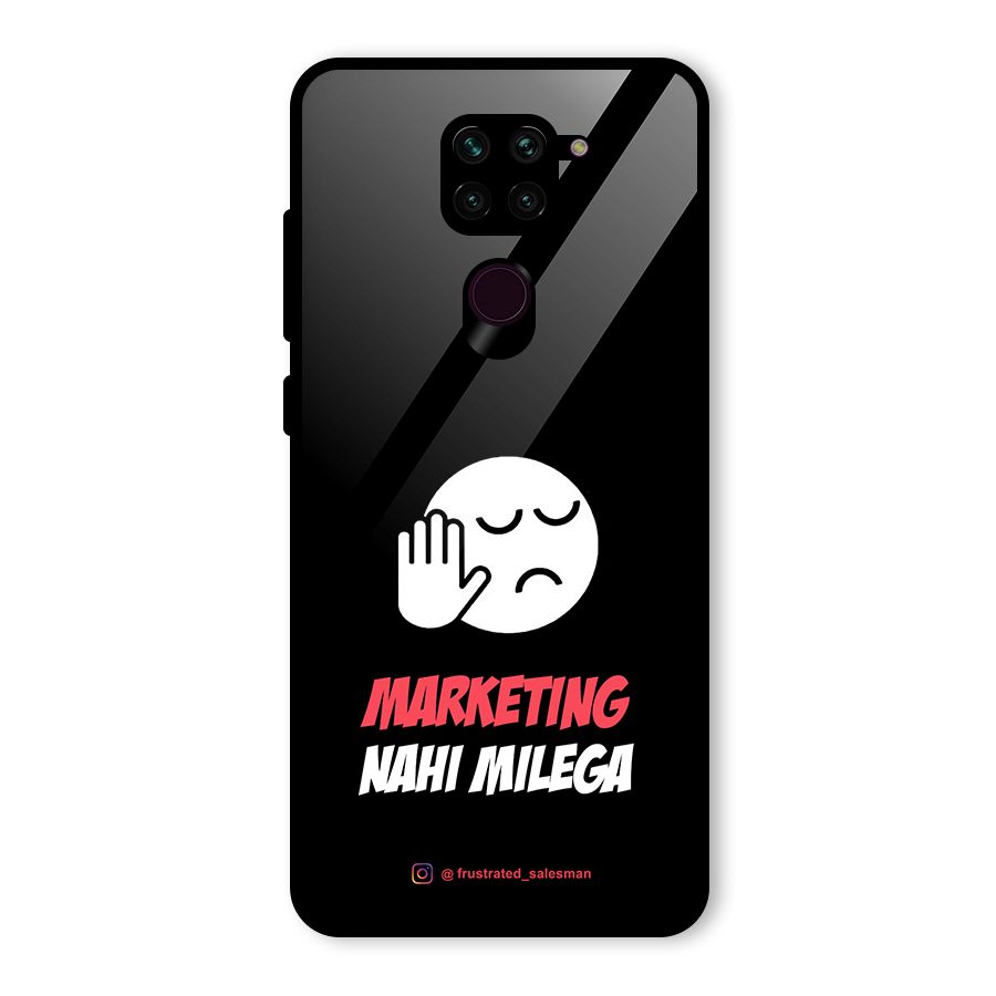 Marketing Nahi Milega Black Glass Back Case for Redmi Note 9