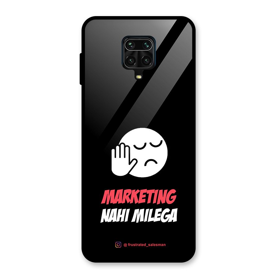 Marketing Nahi Milega Black Glass Back Case for Redmi Note 9 Pro