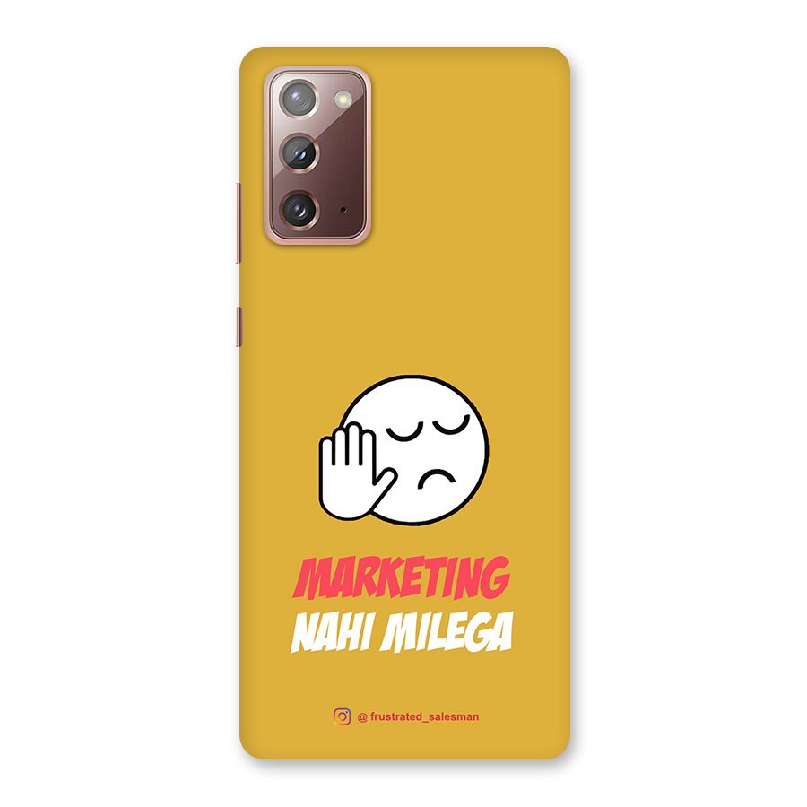Marketing Nahi Milega Mustard Yellow Back Case for Galaxy Note 20