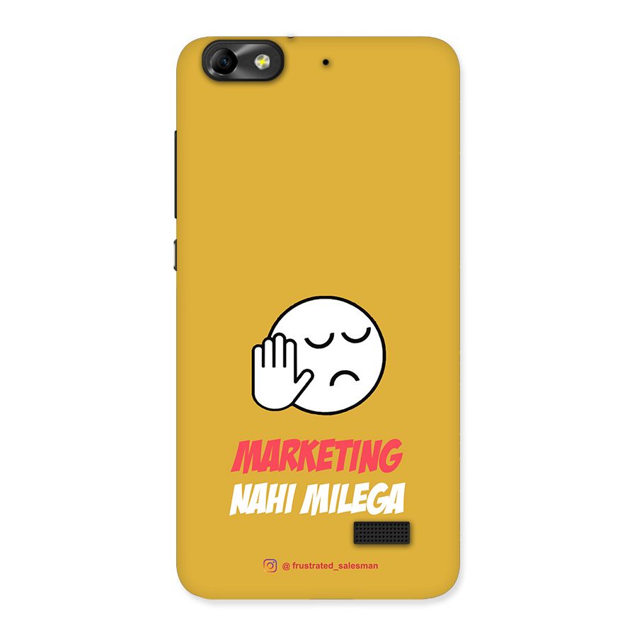 Marketing Nahi Milega Mustard Yellow Back Case for Honor 4C