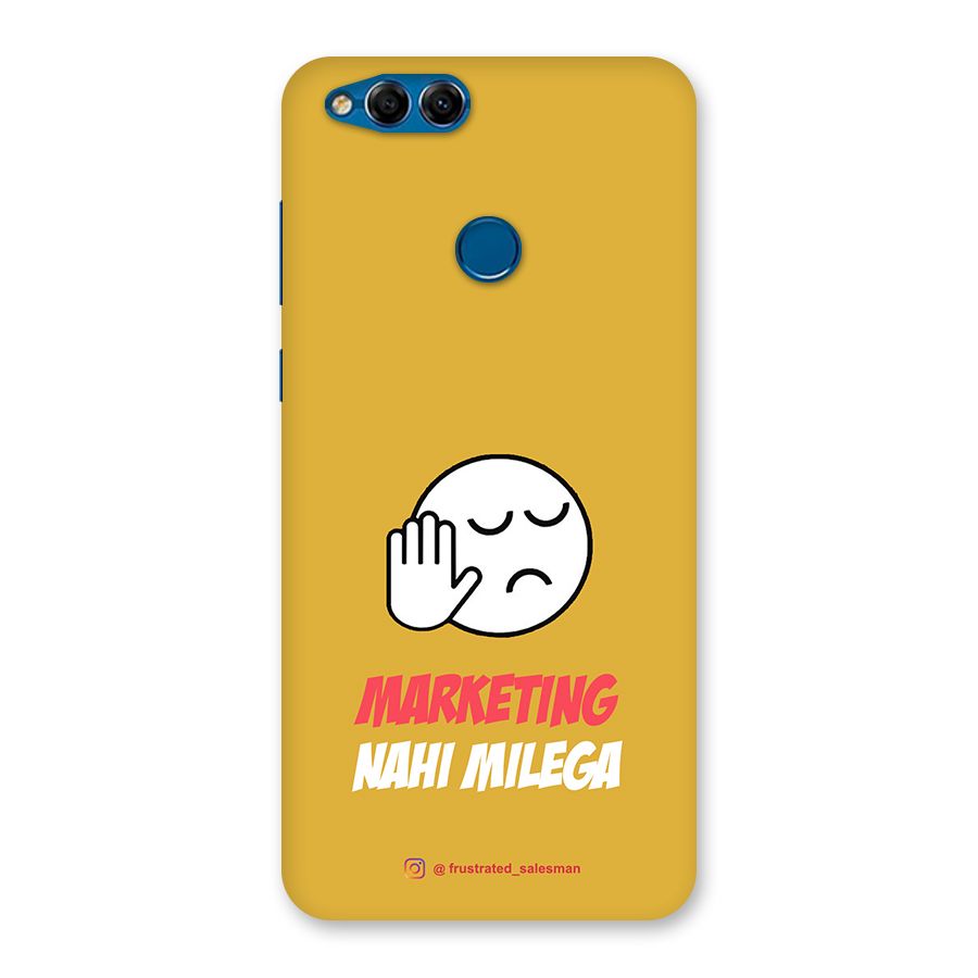Marketing Nahi Milega Mustard Yellow Back Case for Honor 7X