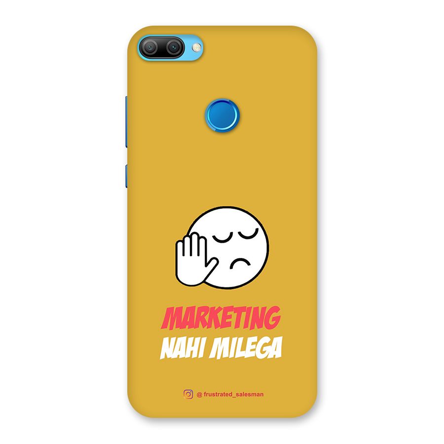 Marketing Nahi Milega Mustard Yellow Back Case for Honor 9N