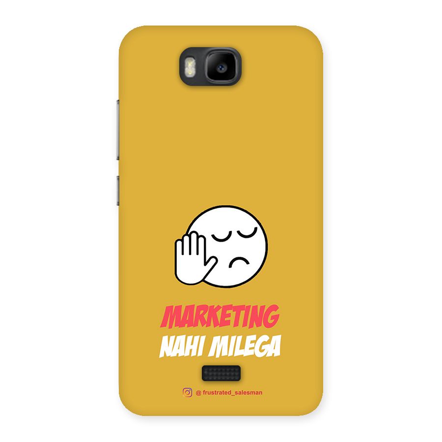 Marketing Nahi Milega Mustard Yellow Back Case for Honor Bee