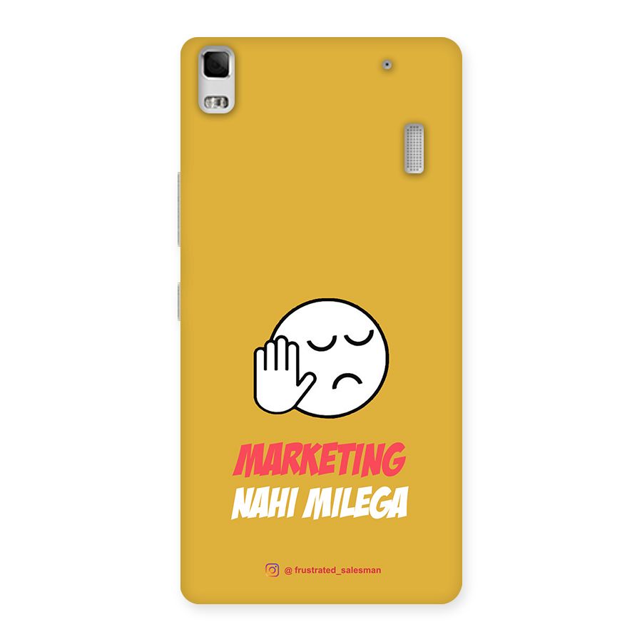 Marketing Nahi Milega Mustard Yellow Back Case for Lenovo A7000