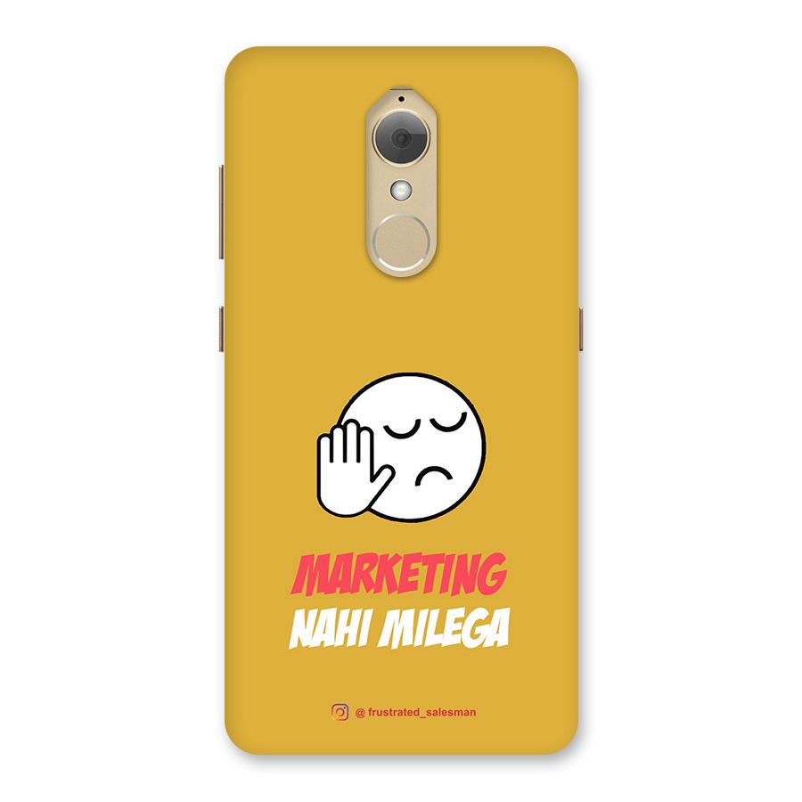Marketing Nahi Milega Mustard Yellow Back Case for Lenovo K8