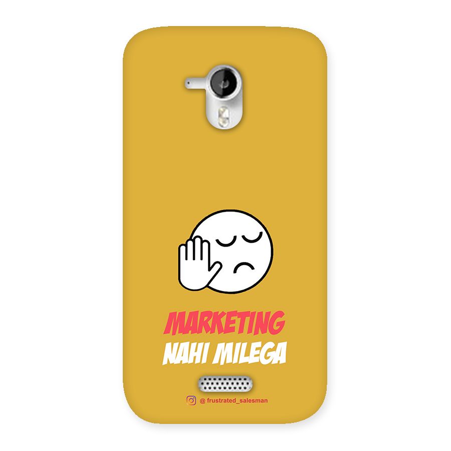 Marketing Nahi Milega Mustard Yellow Back Case for Micromax Canvas HD A116