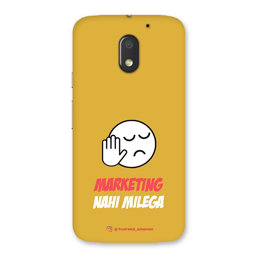 Marketing Nahi Milega Mustard Yellow Back Case for Moto E3 Power