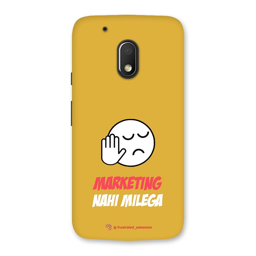 Marketing Nahi Milega Mustard Yellow Back Case for Moto G4 Play