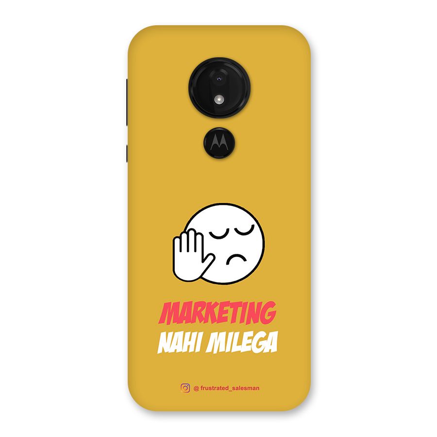 Marketing Nahi Milega Mustard Yellow Back Case for Moto G7 Power