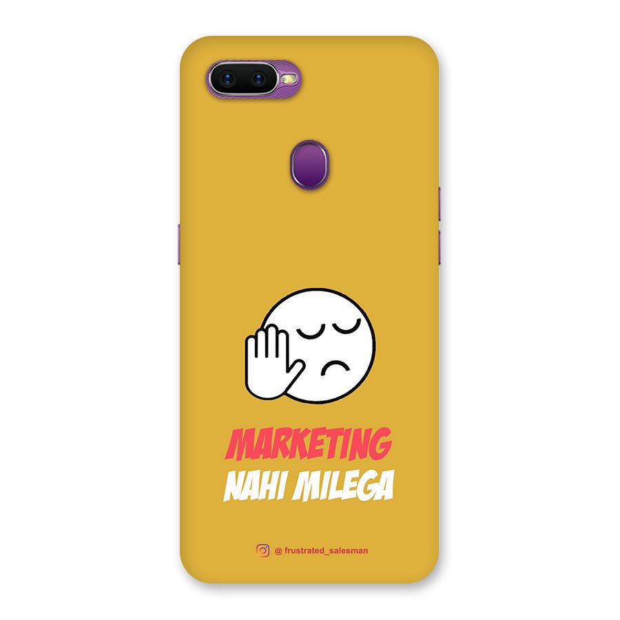 Marketing Nahi Milega Mustard Yellow Back Case for Oppo F9