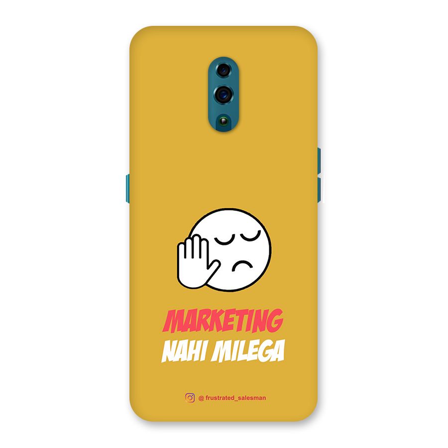 Marketing Nahi Milega Mustard Yellow Back Case for Oppo Reno