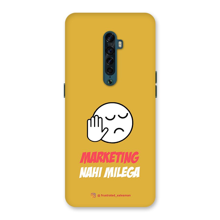 Marketing Nahi Milega Mustard Yellow Back Case for Oppo Reno2