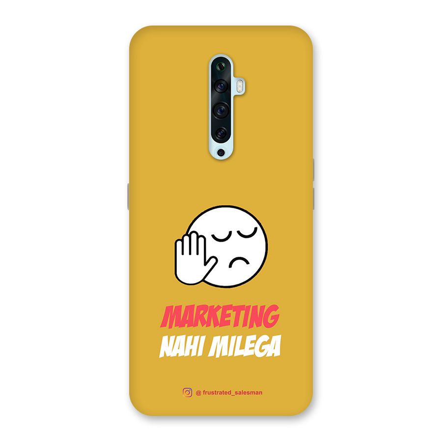 Marketing Nahi Milega Mustard Yellow Back Case for Oppo Reno2 F