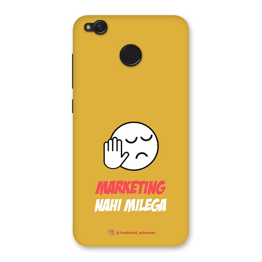 Marketing Nahi Milega Mustard Yellow Back Case for Redmi 4