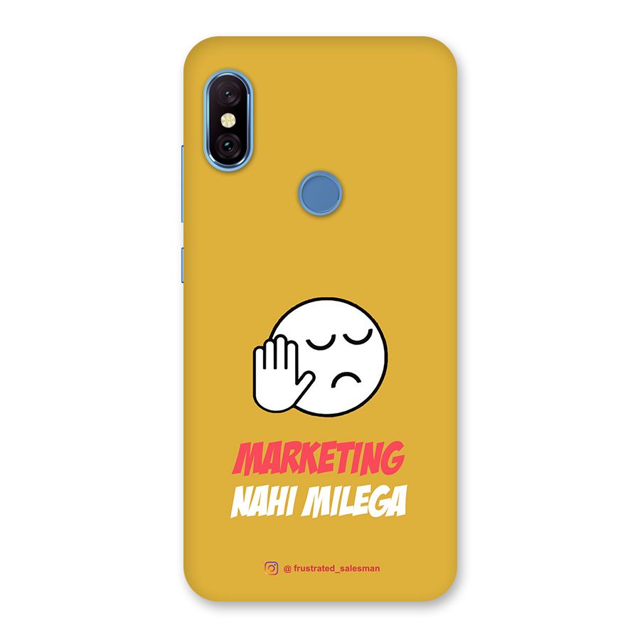 Marketing Nahi Milega Mustard Yellow Back Case for Redmi Note 6 Pro