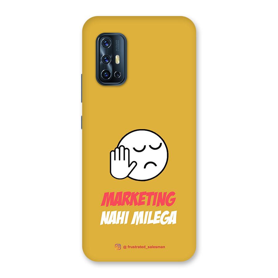 Marketing Nahi Milega Mustard Yellow Back Case for Vivo V17