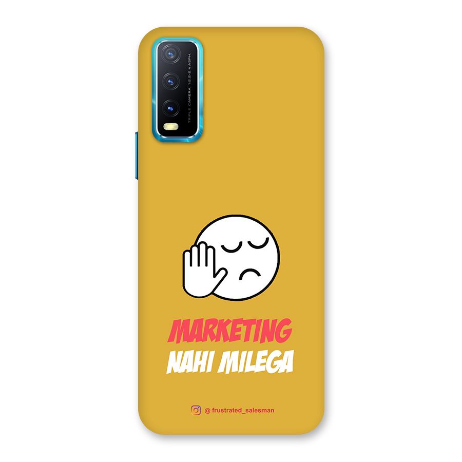 Marketing Nahi Milega Mustard Yellow Back Case for Vivo Y20A