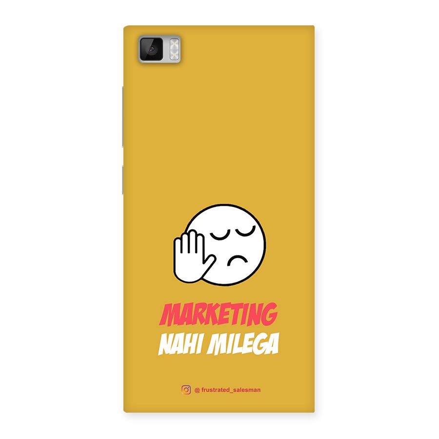 Marketing Nahi Milega Mustard Yellow Back Case for Xiaomi Mi3