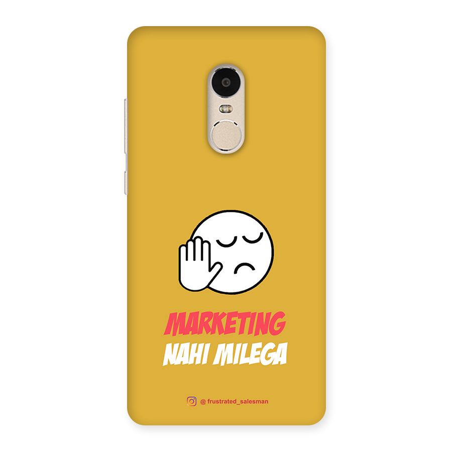 Marketing Nahi Milega Mustard Yellow Back Case for Xiaomi Redmi Note 4