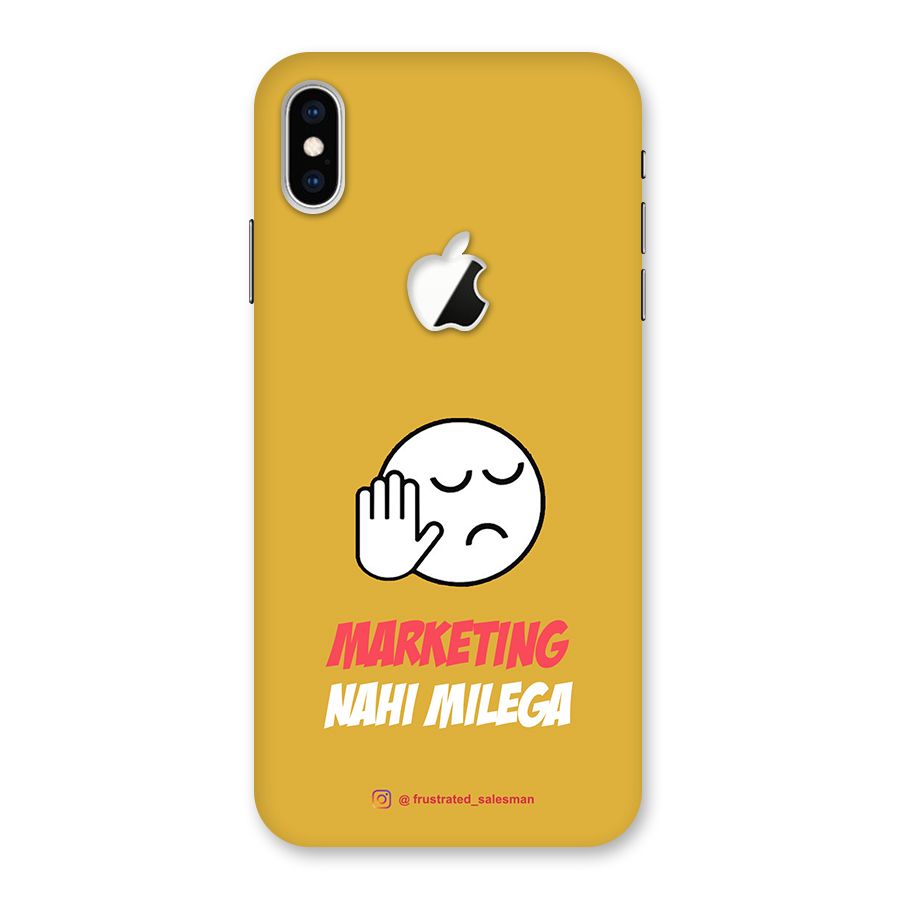 Marketing Nahi Milega Mustard Yellow Back Case for iPhone XS Max Apple Cut