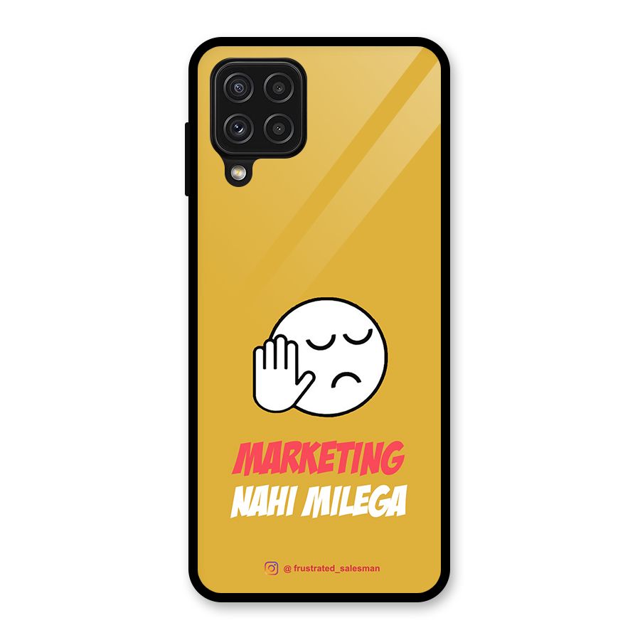 Marketing Nahi Milega Mustard Yellow Glass Back Case for Galaxy A22 4G