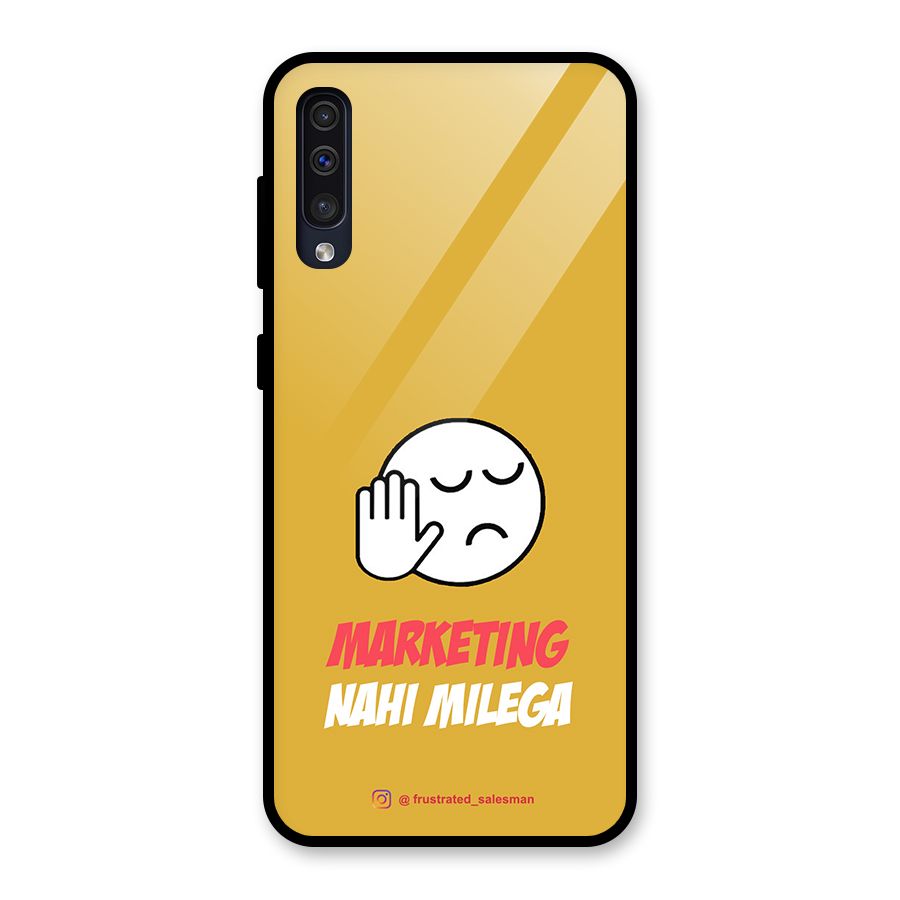 Marketing Nahi Milega Mustard Yellow Glass Back Case for Galaxy A50