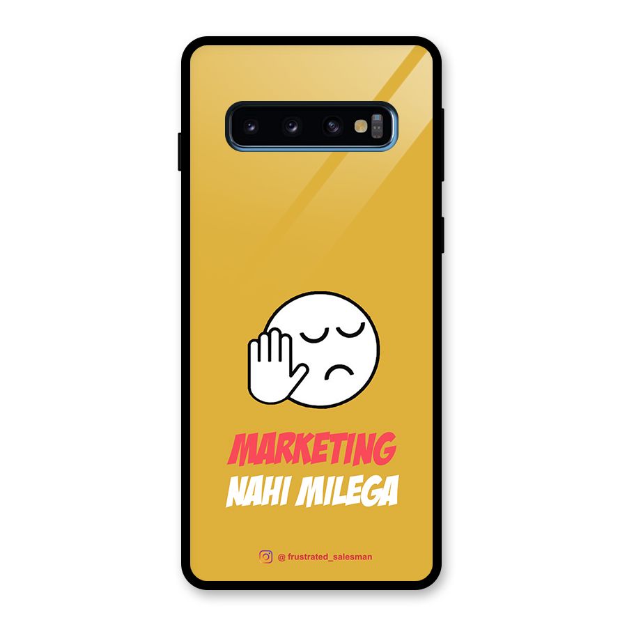 Marketing Nahi Milega Mustard Yellow Glass Back Case for Galaxy S10