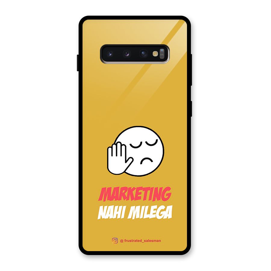 Marketing Nahi Milega Mustard Yellow Glass Back Case for Galaxy S10 Plus