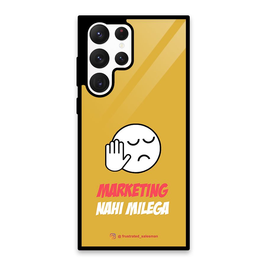 Marketing Nahi Milega Mustard Yellow Glass Back Case for Galaxy S22 Ultra 5G